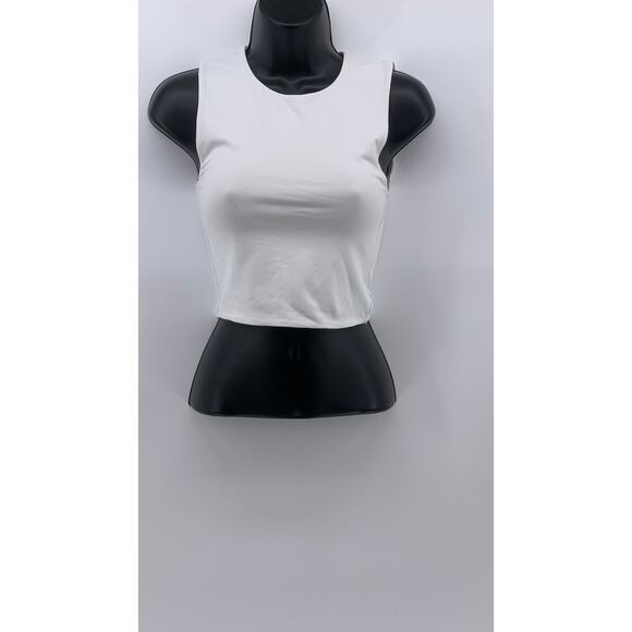 BABATON Women's White Pullover Crewneck Sleeveless Solid Crop Top SZ XS - Picture 1 of 10